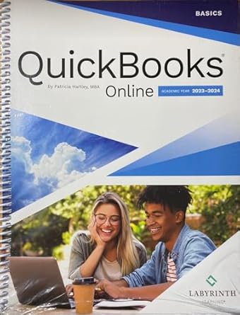 quickbooks online 2023 2024 basics 1st edition mba patricia hartley 1640615288, 978-1640615281