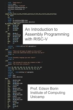 an introduction to assembly programming with risc v 1st edition prof edson borin 6500158113, 978-6500158113