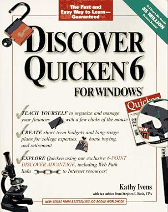 discover quicken 6 for windows 1st edition kathy ivens ,stephen i bush 0764530488, 978-0764530487