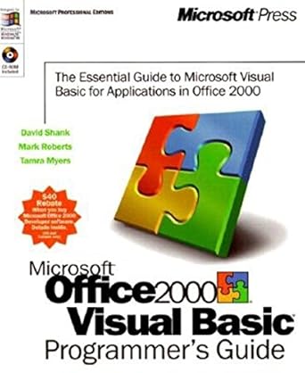 microsoft office 2000/visual basic programmers guide 1st edition david shank ,mark roberts ,tamra myers