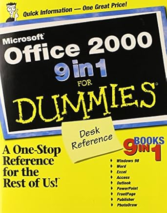 microsoft office 2000 9 in 1 for dummies desk reference 1st edition greg harvey ,peter weverka ,john