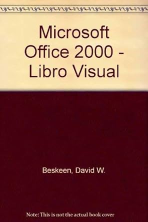 microsoft office 2000 libro visual 1st edition david w beskeen ,elizabeth eisner reding ,lisa friedrichsen