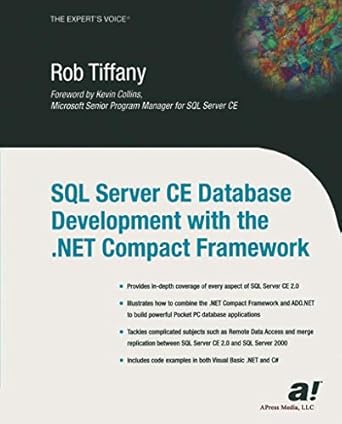 sql server ce database development with the net compact framework 1st edition rob tiffany 1590591194,