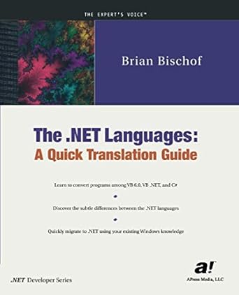 the net languages a quick translation guide 1st edition brian bischof 1893115488, 978-1893115484
