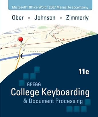 microsoft office word 2007 manual to accompany gregg college keyboarding and document processing 1st edition