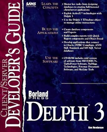 client/server developers guide with delphi 3 1st edition ken henderson 0672310244, 978-0672310249