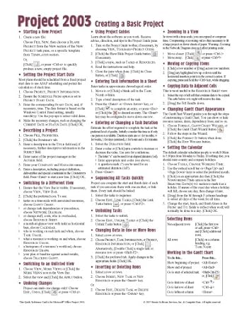 microsoft project 2003 creating a basic project quick reference guide 1st edition beezix inc 1934433446,