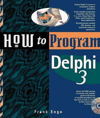 how to program delphi 3 1st edition frank engo 1562765264, 978-1562765262