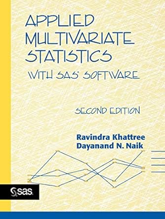 applied multivariate statistics with sas software 1st edition ravindra khattree ,dayanand n naik 0471322997,