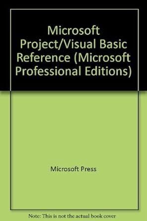 microsoft project/visual basic reference micrososoft 1st edition microsoft press ,microsoft corporation