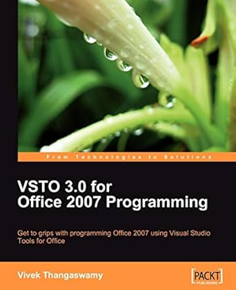vsto 3 0 for office 2007 programming 1st edition vivek thangaswamy 1847197523, 978-1847197528