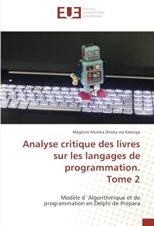 analyse critique des livres sur les langages de programmation tome 2 modele d algorithmique et de