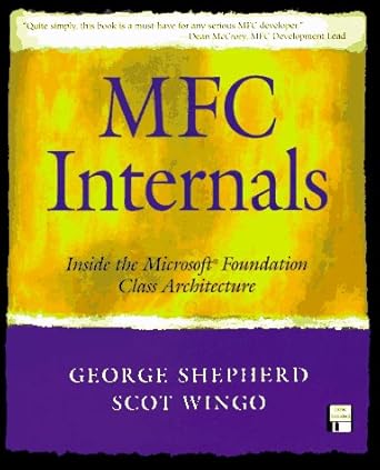 mfc internals inside the microsoft foundation class architecture 1st edition george shepherd ,scott wingo