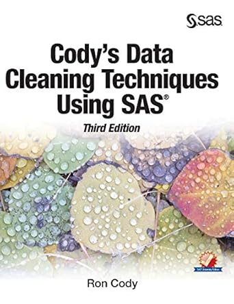 codys data cleaning techniques using sas 1st edition ron cody 1642955027, 978-1642955026