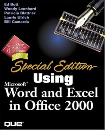 using microsoft word and excel 2000 1st edition bill camarda ,patrick blattner ,laurie ann ulrich 0789719290,