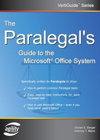the paralegals guide to the microsoft office system 1st edition dorian s berger ,a t mann 1932577106,