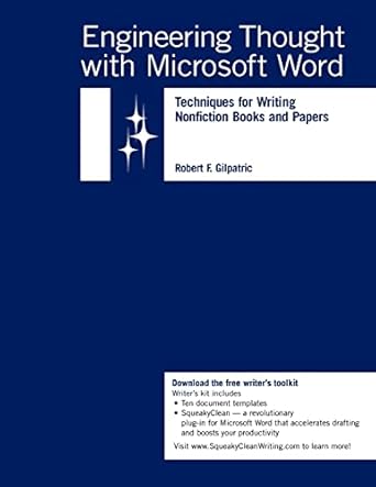 engineering thought with microsoft word techniques for writing nonfiction books and papers 1st edition robert