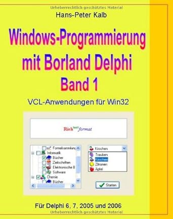 windows programmierung mit borland delphi band 1 1st edition hans peter kalb 3833496339, 978-3833496332