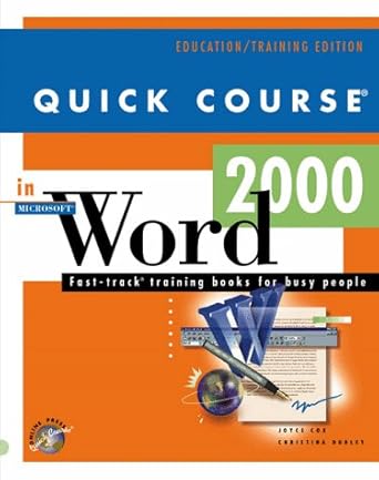 quick course in microsoft word 2000 1st edition joyce cox ,christina dudley 1582780021, 978-1582780023