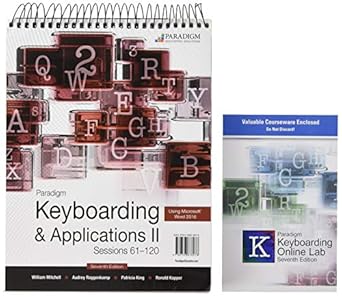 paradigm keyboarding and applications using microsoft word 2016 sessions 61 120 1st edition william mitchell