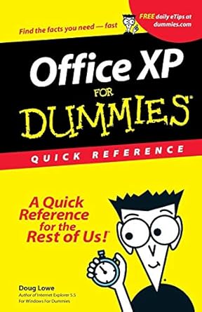 office xp for dummies quick reference 1st edition doug lowe 0764508202, 978-0764508202