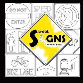 street signs to color and cut 1st edition thuy vu 1519220855, 978-1519220851