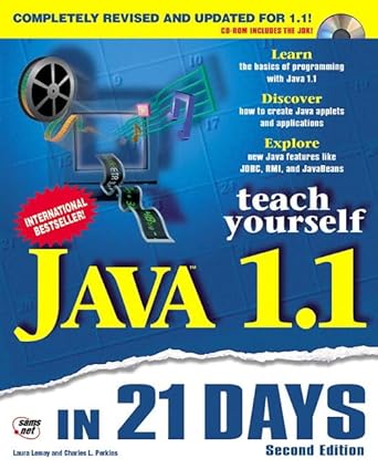 teach yourself java 1 1 in 21 days 1st edition laura lemay ,charles l perkins 1575211424, 978-1575211428