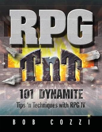 rpg tnt 101 dynamite tips n techniques with rpg iv 1st edition bob cozzi 1583473645, 978-1583473641