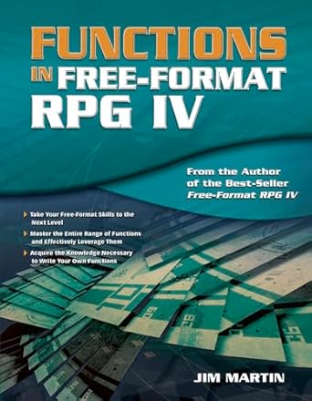 functions in free format rpg iv 1st edition jim martin 1583470875, 978-1583470879