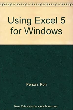 using excel 5 for windows special bundle with quick reference 1st edition r person 1565296133, 978-1565296138