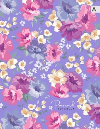 password notebook 8 5 x 11 internet login journal with alphabetical tabs large print abstract blooming flower