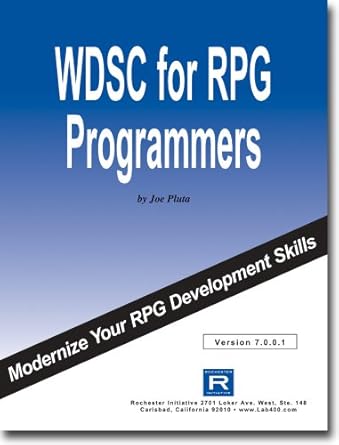 wdsc 7 for rpg programmers 1st edition joe pluta 0972277676, 978-0972277679