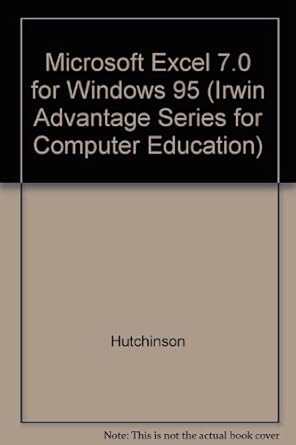 microsoft excel 7 0 for windows 95 1st edition sarah hutchinson clifford ,glen j coulthard 0256220492,