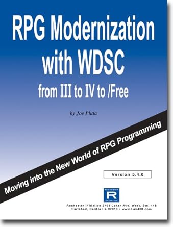 rpg modernization with wdsc 1st edition joe pluta 1934346012, 978-1934346013
