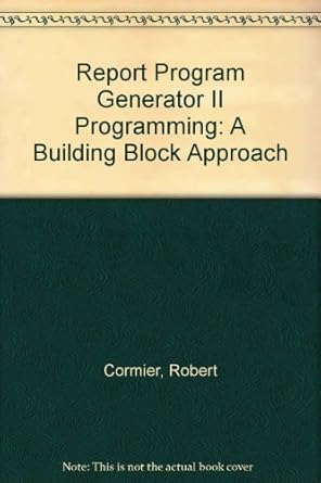 rpg ii programming a building block approach 1st edition robert w cormier 0534010180, 978-0534010188