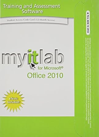 microsoft office 2010 myitlab access code 1st edition inc pearson education 0133461033, 978-0133461039