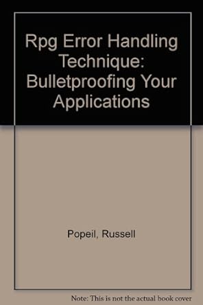 rpg error handling technique bulletproofing your applications 1st edition russell popeil 1882419383,