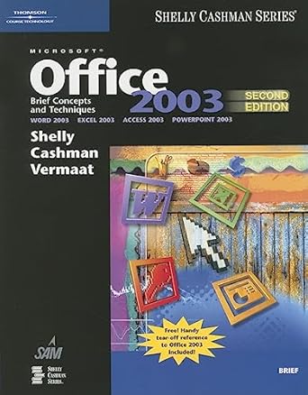 microsoft office 2003 brief concepts and techniques 1st edition gary b shelly ,thomas j cashman ,misty e