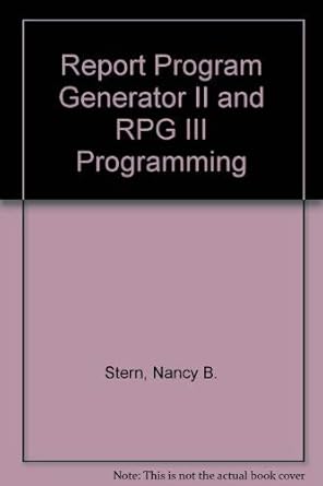 rpg ii and rpg iii programming 1st edition nancy b stern ,alden sager ,robert a stern 0471876259,