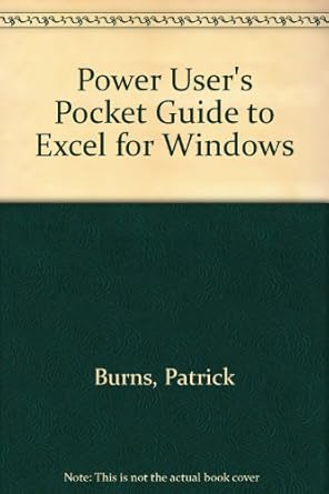 power users pocket guide excel 5 0 1st edition pat burns 1566861209, 978-1566861205