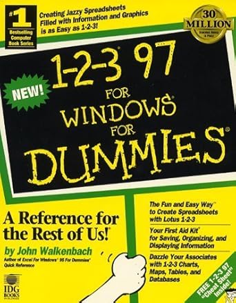 1 2 3 97 for windows for dummies 1st edition john walkenbach 1568846487, 978-1568846484