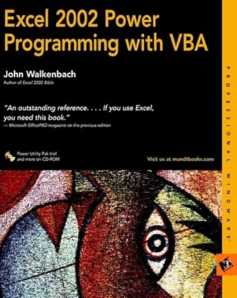 excel 2002 power programming with vba 1st edition john walkenbach 0764547992, 978-0764547997