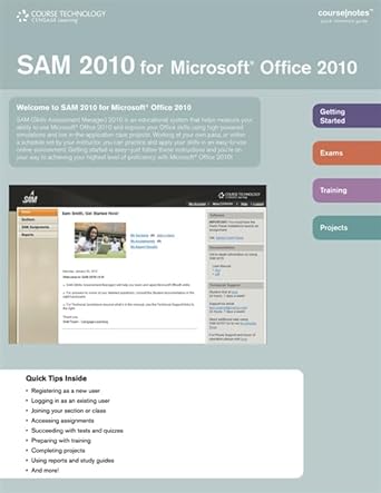 sam 2010 for microsoft office 2010 coursenotes 1st edition course technology 1111525781, 978-1111525781