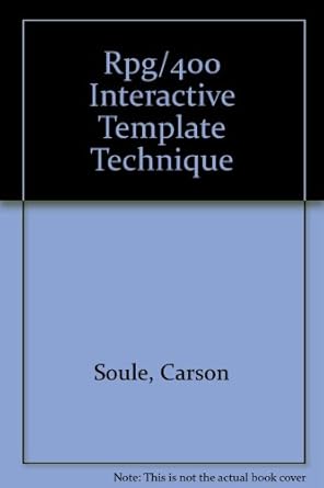 rpg/400 interactive template technique 1st edition carson soule 1884322255, 978-1884322259