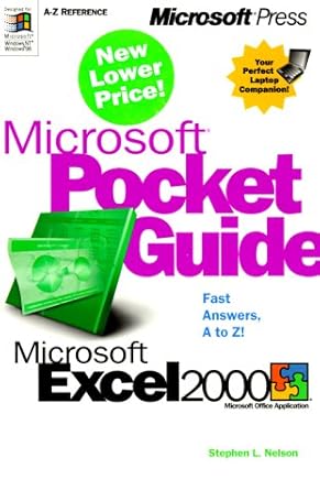 microsoft pocket guide to microsoft excel 2000 1st edition stephen l nelson 0735610673, 978-0735610675