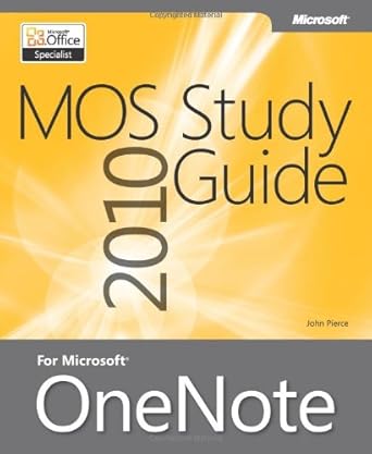 mos 2010 study guide for microsoft onenote 1st edition john pierce 073566594x, 978-0735665941