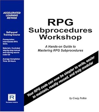rpg subprocedures workshop 1st edition craig pelkie 0976269260, 978-0976269267