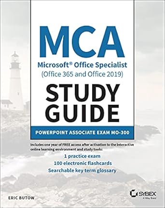mca microsoft office specialist study guide powerpoint associate exam mo 300 1st edition eric butow