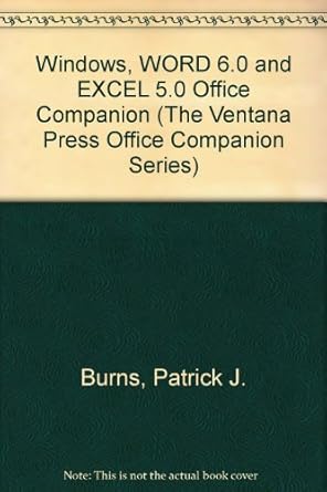 windows word and excel office companion 1st edition patrick j burns 1566040833, 978-1566040839