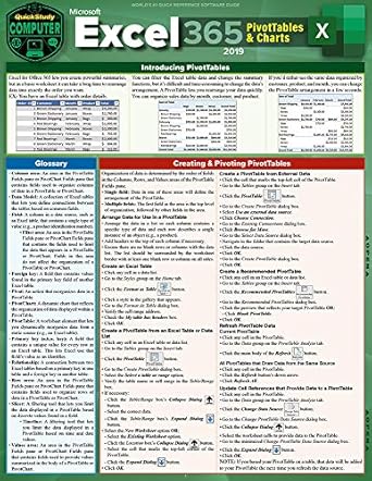 excel 365 pivot tables and charts a quickstudy laminated reference guide 1st edition curtis frye 1423246160,